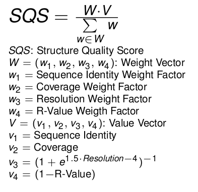Structure Quality Score Formulars